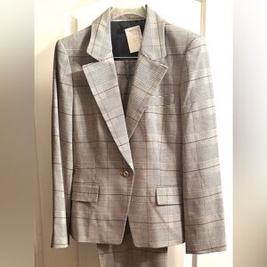Anne Klein Gray Plaid Women's Suit - Size 12